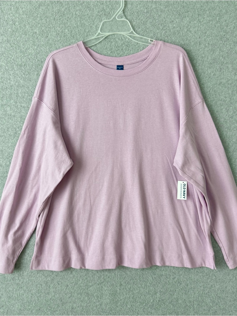 Old Navy Womens Long Sleeve Vintage T Shirt Tee Size XL Purple Pink Casual NWT